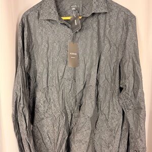 Alfani Men's Charcoal Gray Textured Lightweight Shirt Jacket